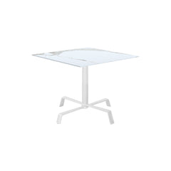 Gymkhana Elica Outdoor Cafe Table Aluminium Frame, White/Statuario Matt, 80x80x73.2 cm