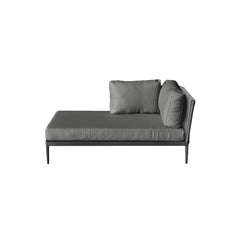 Gymkhana Ithaca Outdoor Modular Sofa Lounge Right Hand with Seat, Charcoal/Silver/Charcoal, 161x86x72.5 cm