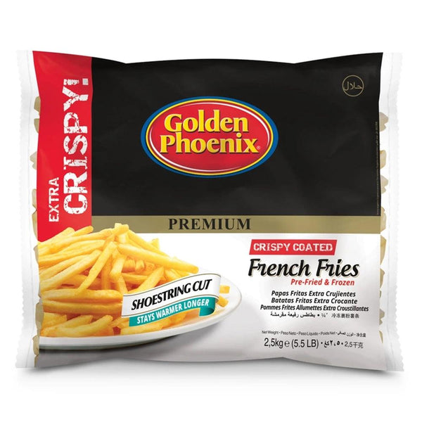 Golden Phoenix Netherlands Coated Fries 7/7mm 4 x 2.5 Kg - HorecaStore