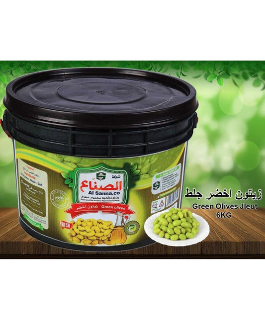Jleut Syria Green Olives Large 6 kg   HorecaStore