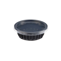 Hotpack Black PP Corrugated Plastic Bowl Base, 250 mI, 1000 PCs