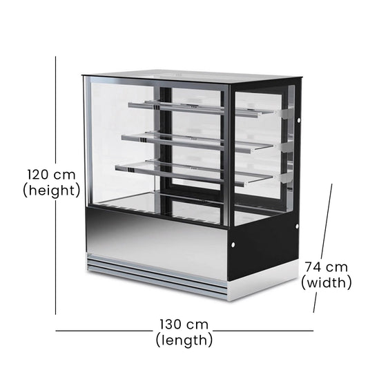 Lava Inox Cake Display Chiller with 3 Shelves, 700 W, 120 x 74 x 130 cm