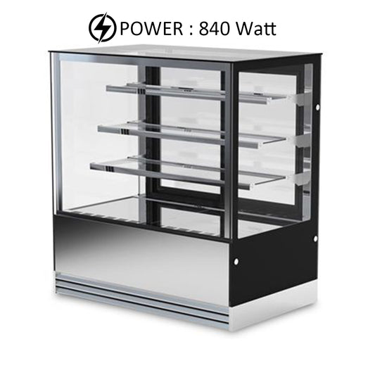 Lava Inox Cake Display Chiller with 3 Shelves, 840 W, 180 x 74 x 130 cm