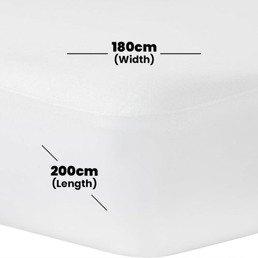 Waterproof Mattress Pad Polyster with Elastic Bands Super King 180 x 200 cm