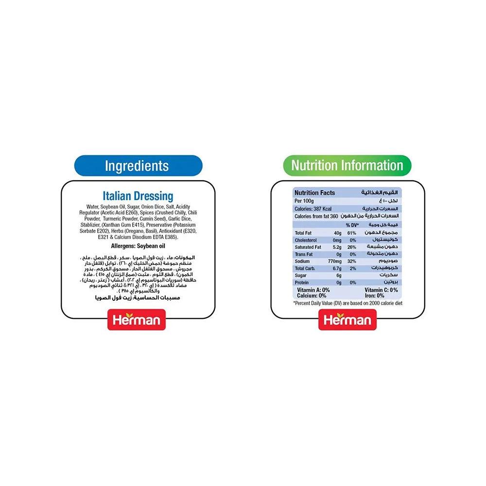 Herman Italian Dressing 4 x 3.78 Kg - HorecaStore