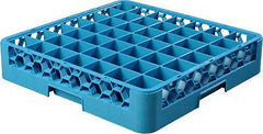 Plastic 49-Compartment Standard Glass Rack Blue 19.7 x 19.7 x 4"