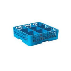 Jiwins Plastic 9-Compartment Standard Glass Rack Blue 19.7 x 19.7 x 4"