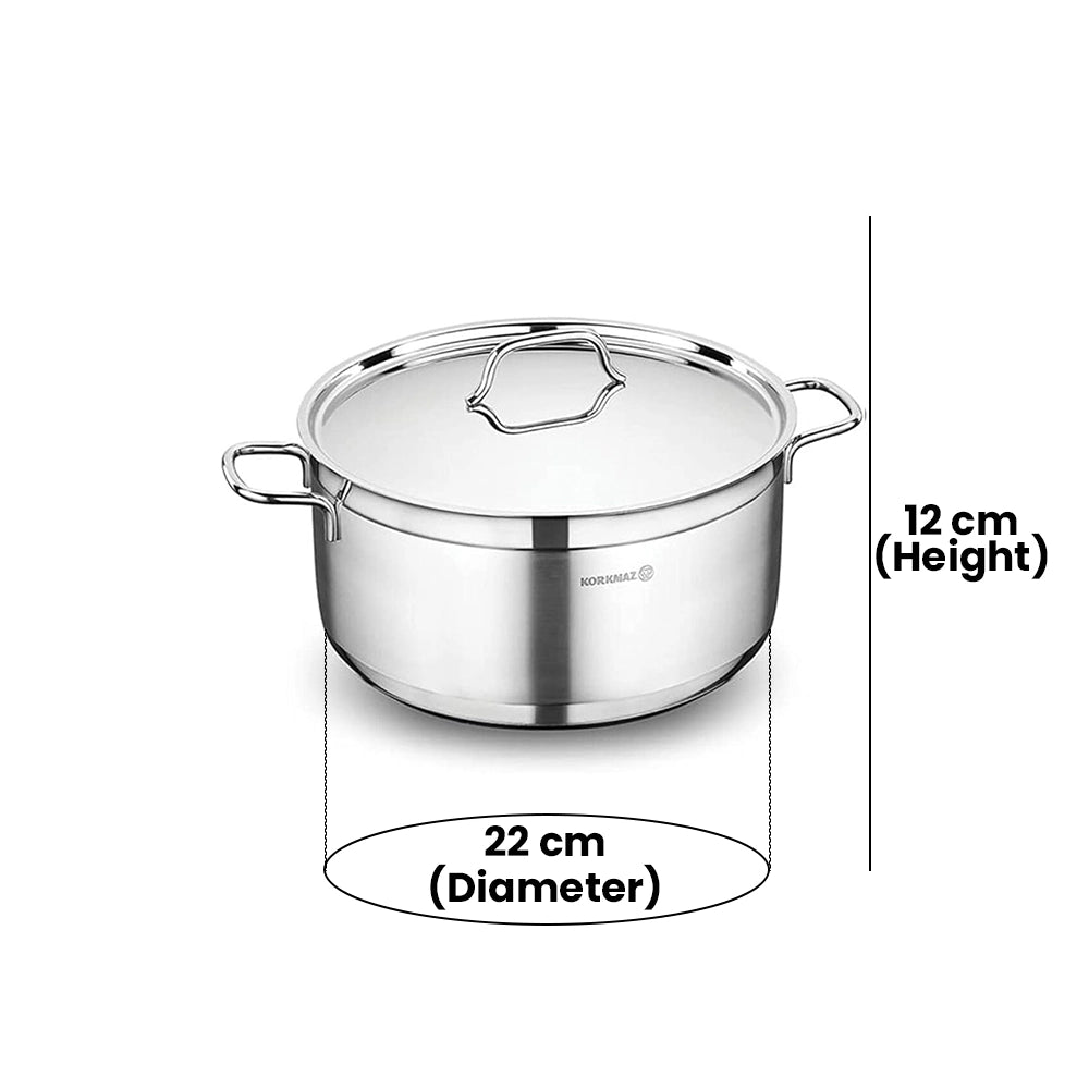 KORKMAZ KA1019 ALFA CASSEROLE, 22 cm x 12 cm / 4 ltr. CAPACITY