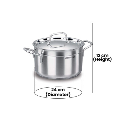 KORKMAZ KA1020 ALFA CASSEROLE, 24 cm x 12 cm / 5.5 ltr. CAPACITY