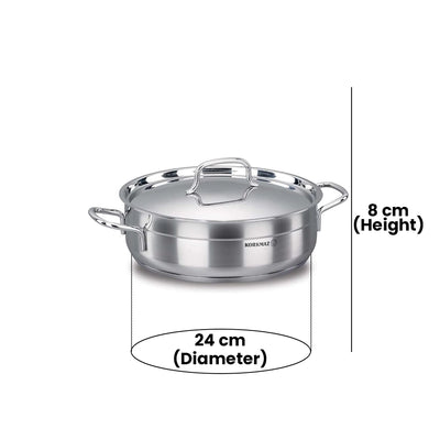 KORKMAZ KA1022 ALFA LOW CASSEROLE, 24 cm x 8 cm / 3.5 ltr. CAPACITY