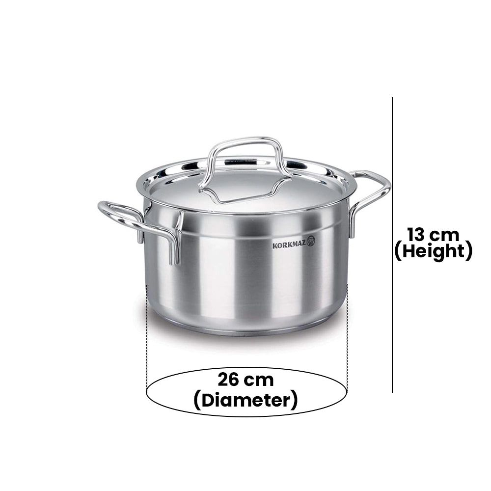 KORKMAZ KA1025 ALFA CASSEROLE, 26 cm x 13 cm / 6.8 ltr. CAPACITY