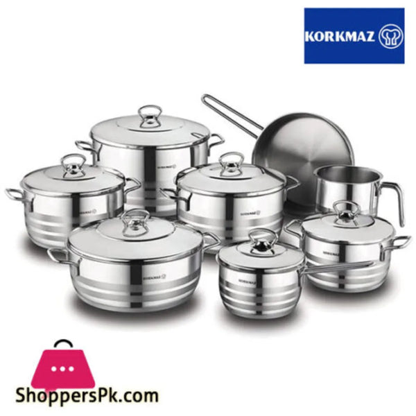 KORKMAZ KA1091 ASTRA GRANDE 14 PIECES COOKWARE SET