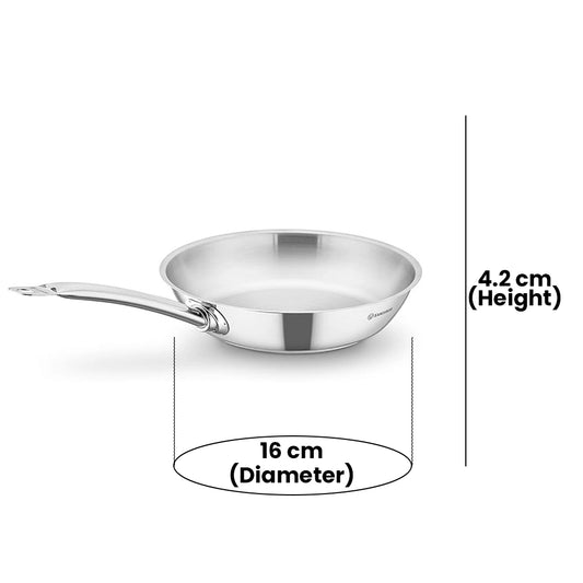 KORKMAZ KA1151 PROLINE SATIN FRYPAN 16 cm x 4.2 cm / 0.8 ltr. CAPACITY