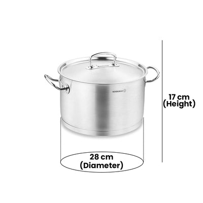 KORKMAZ KA1163 PROLINE CASSEROLE, 28 cm x 17 cm / 10.2 ltr. CAPACITY