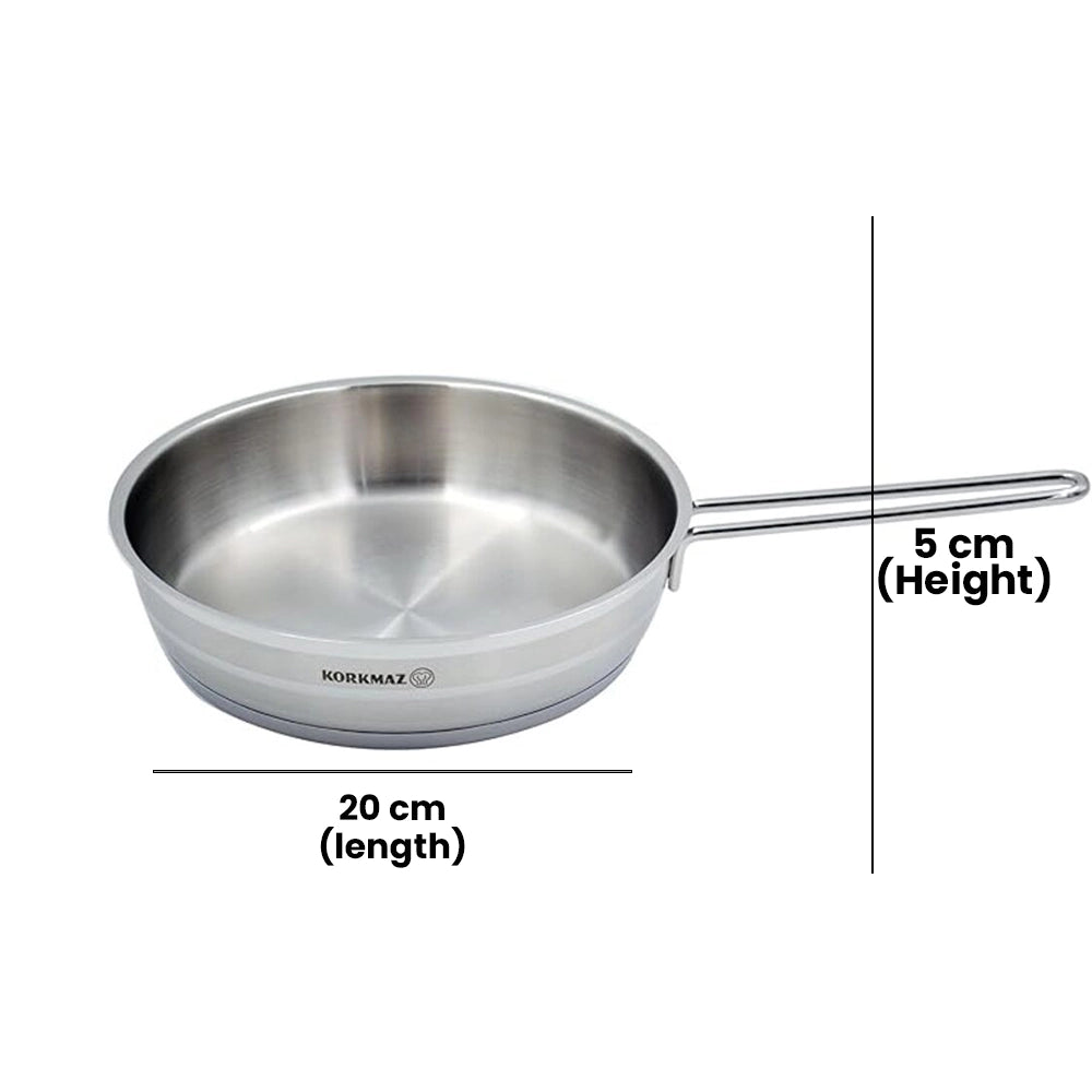 KORKMAZ KA1893 ASTRA FRYPAN WITHOUT LID, 20 cm x 5 cm /  1.5 ltr. CAPACITY