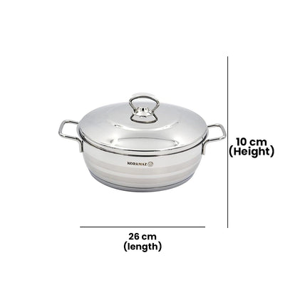 KORKMAZ KA1907 ASTRA LOW CASSEROLE, 26 cm x 10 cm / 5.3 ltr. CAPACITY