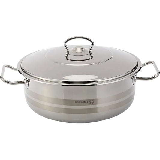 KORKMAZ KA1941 MEGA LOW CASSEROLE, 28 cm x 11 cm / 6.5 ltr. CAPACITY