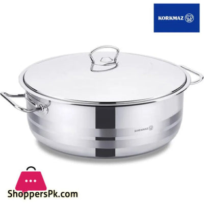 KORKMAZ KA1943 MEGA LOW CASSEROLE, 32 cm x 13 cm / 10 ltr. CAPACITY