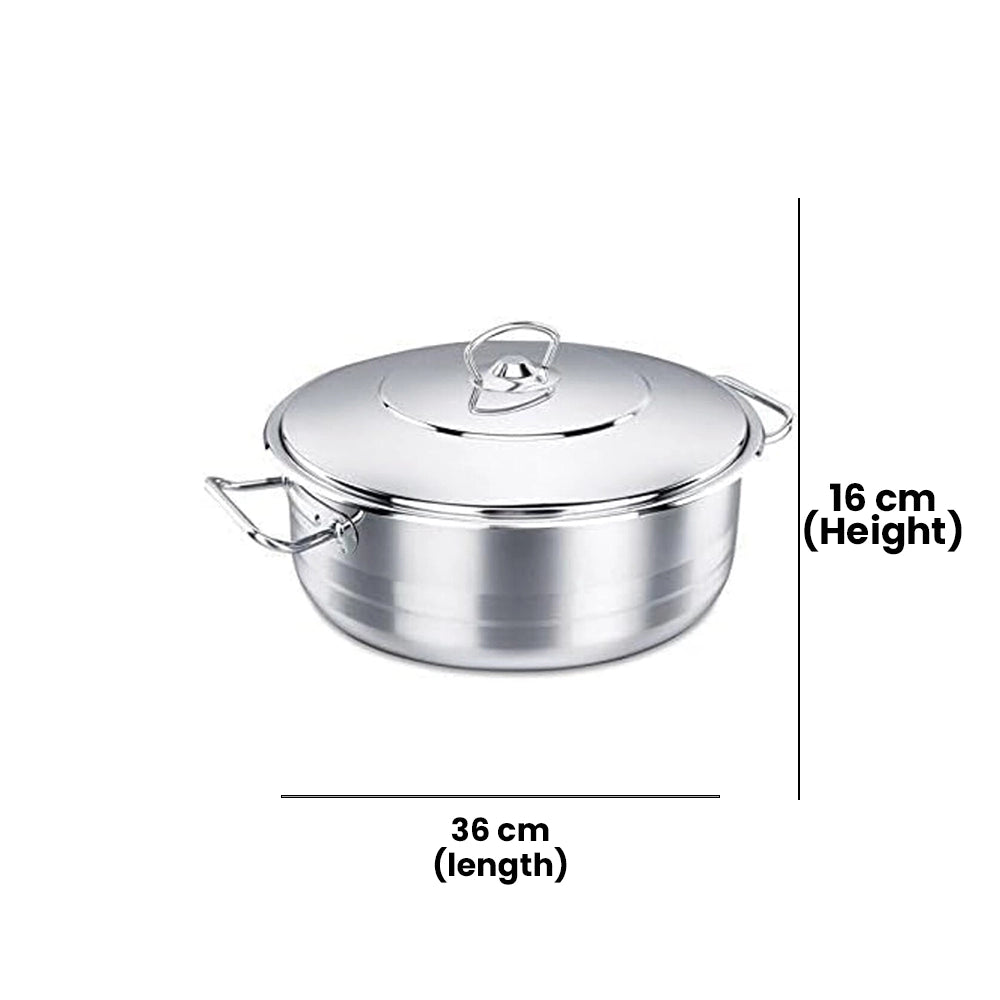 KORKMAZ KA1945 MEGA LOW CASSEROLE, 36 cm x 16 cm / 15 ltr. CAPACITY