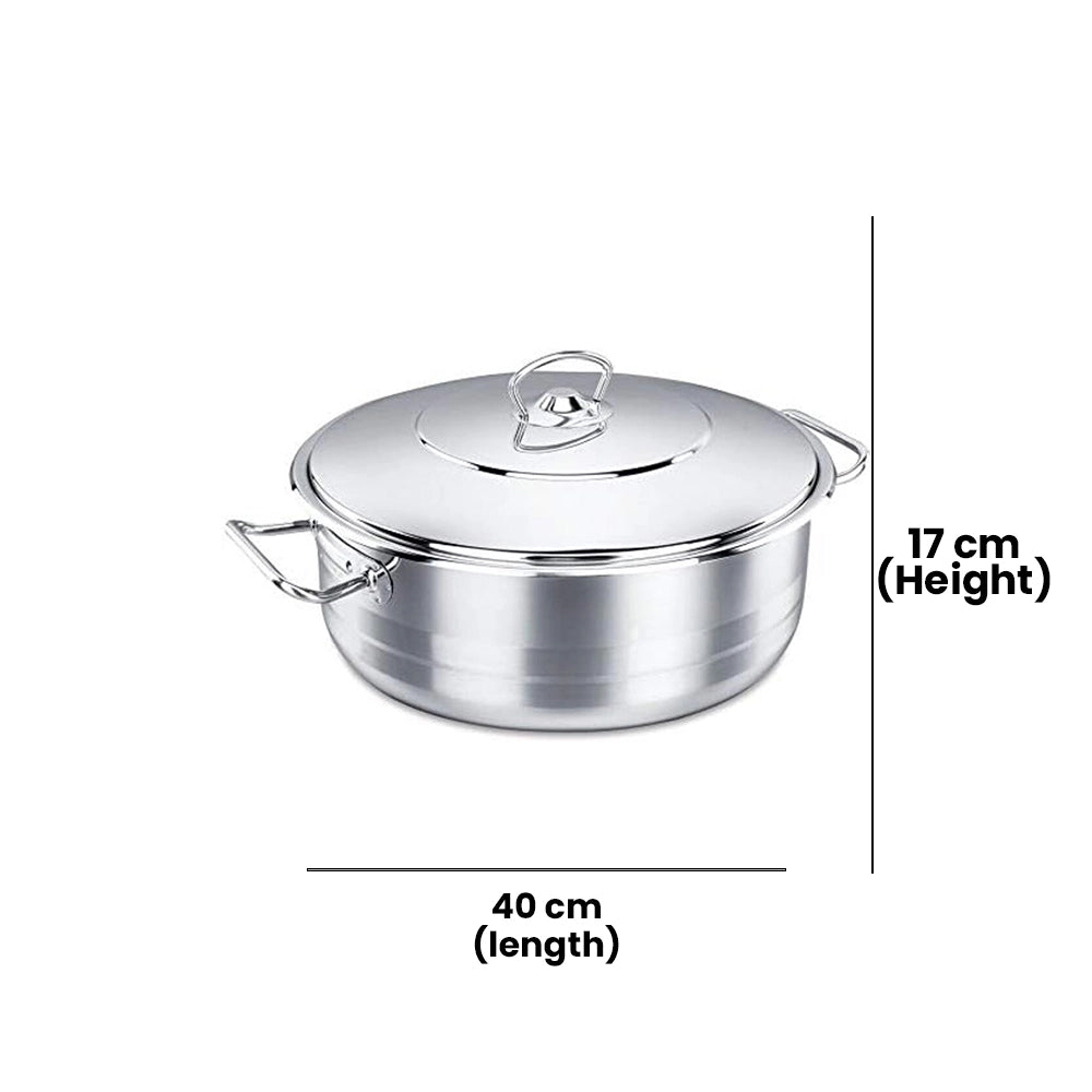 KORKMAZ KA1947 MEGA LOW CASSEROLE, 40 cm x 17 cm / 20 ltr. CAPACITY