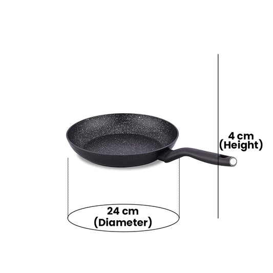 KORKMAZ KA2946 NORA GRANIT FRYPAN, 24 cm x 4 cm size