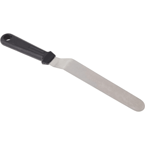Lacor 60467 Stainless Steel Bent Spatula, L 20 cm, Color Black