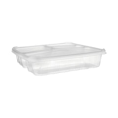 Hotpack Clear Microwave 4 Compartment Container with Lids, 150 PCs