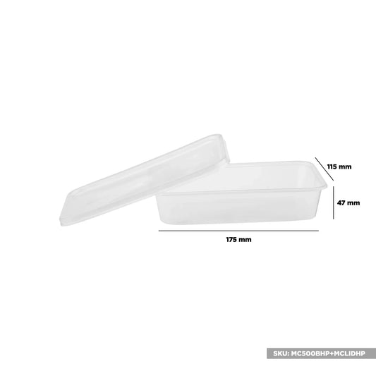 hotpack rectangular clear microwave container 17 5 x 11 5 x 5 cm 650 ml 500 pcs