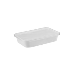 Hotpack White Rectangular Mircowave Container Without Lid, 650ml, 500 PCs