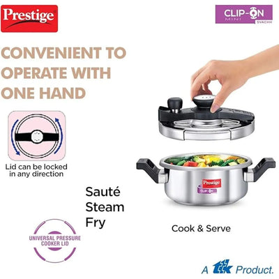 PRESTIGE MPC20231 S/SCLIP ON SVACHH PRESSURE COOKER, 3 ltr. CAPACITY