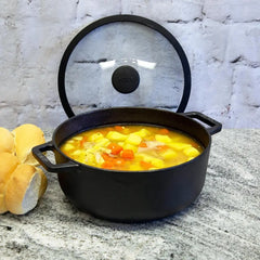 MEYER MY48241 CAST IRON SAUTEUSE WITH GLASS LID, 24 cm DIAMETER