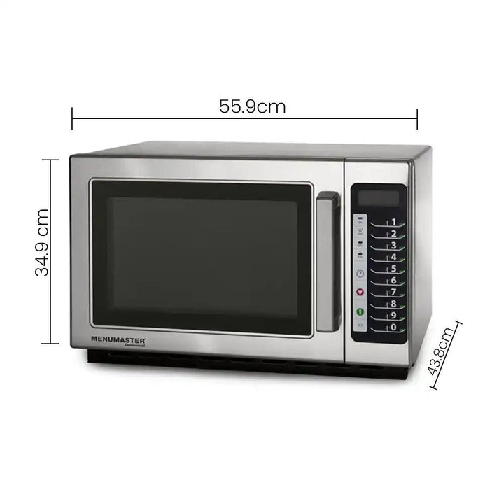 Menumaster Stainless Steel Electric 1100W Microwave with 10 Programmable Pads and 34L Capacity, 5 Power levels, L56 X W44 X H35 cm   HorecaStore