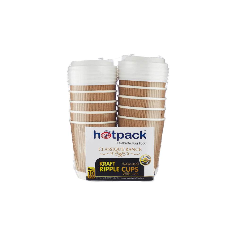 hotpack kraft ripple paper cup 237 ml 500 pcs