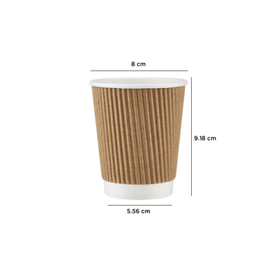 hotpack kraft ripple paper cup 237 ml 500 pcs