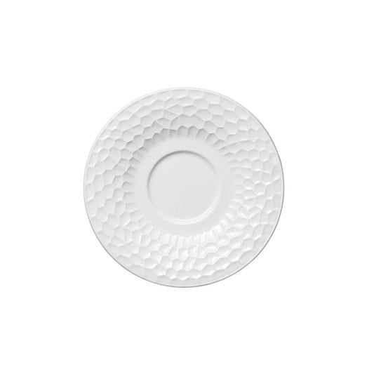 Furtino England Pebble 13.5cm/5" White Porcelain Expresso Saucer - HorecaStore