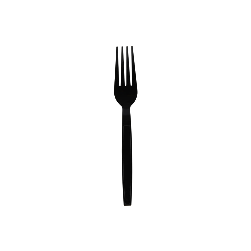 hotpack heavy duty black plastic fork individually wrapped 2 6x18 5 cm 500 pcs