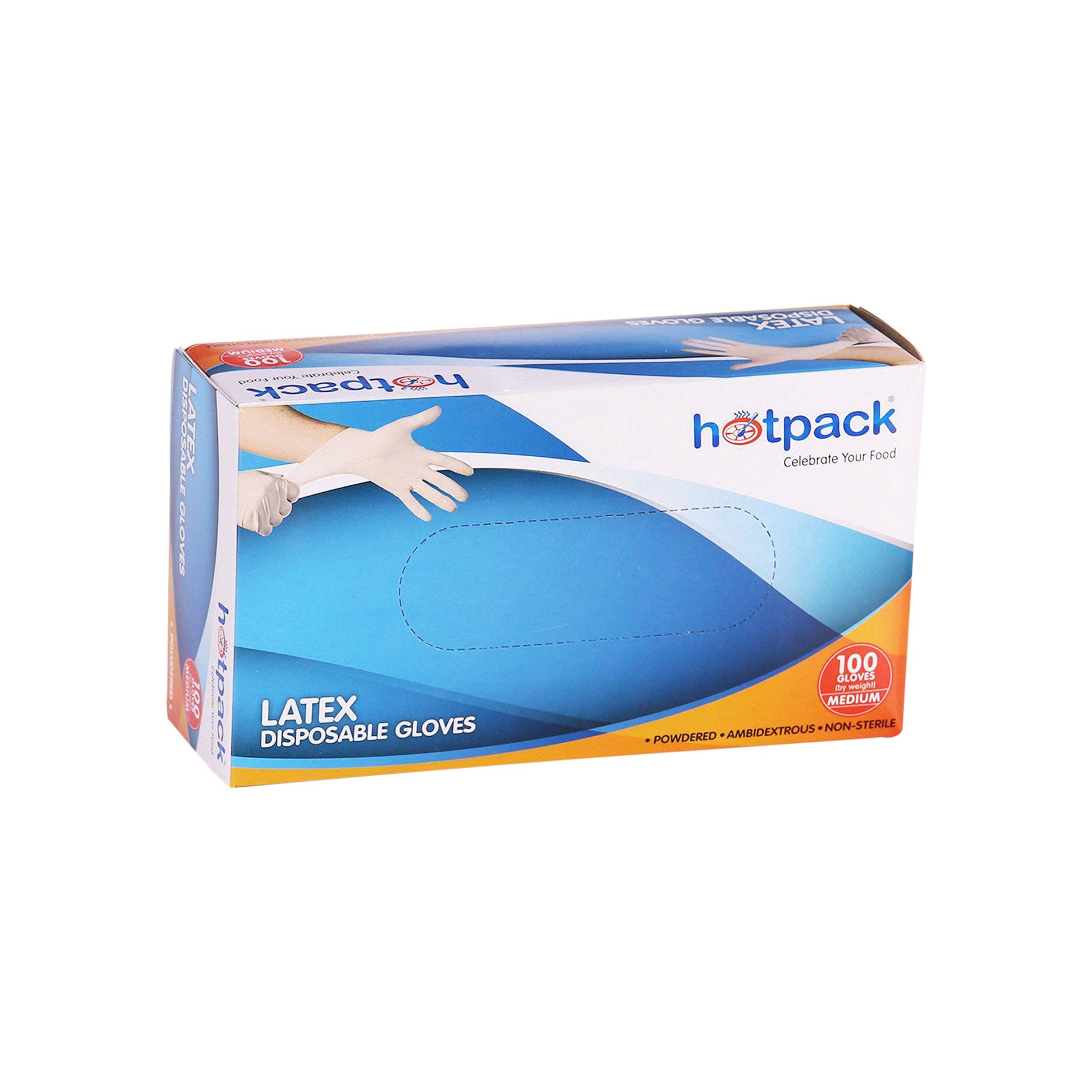 hotpack powder free latex gloves medium size 1000 pcs