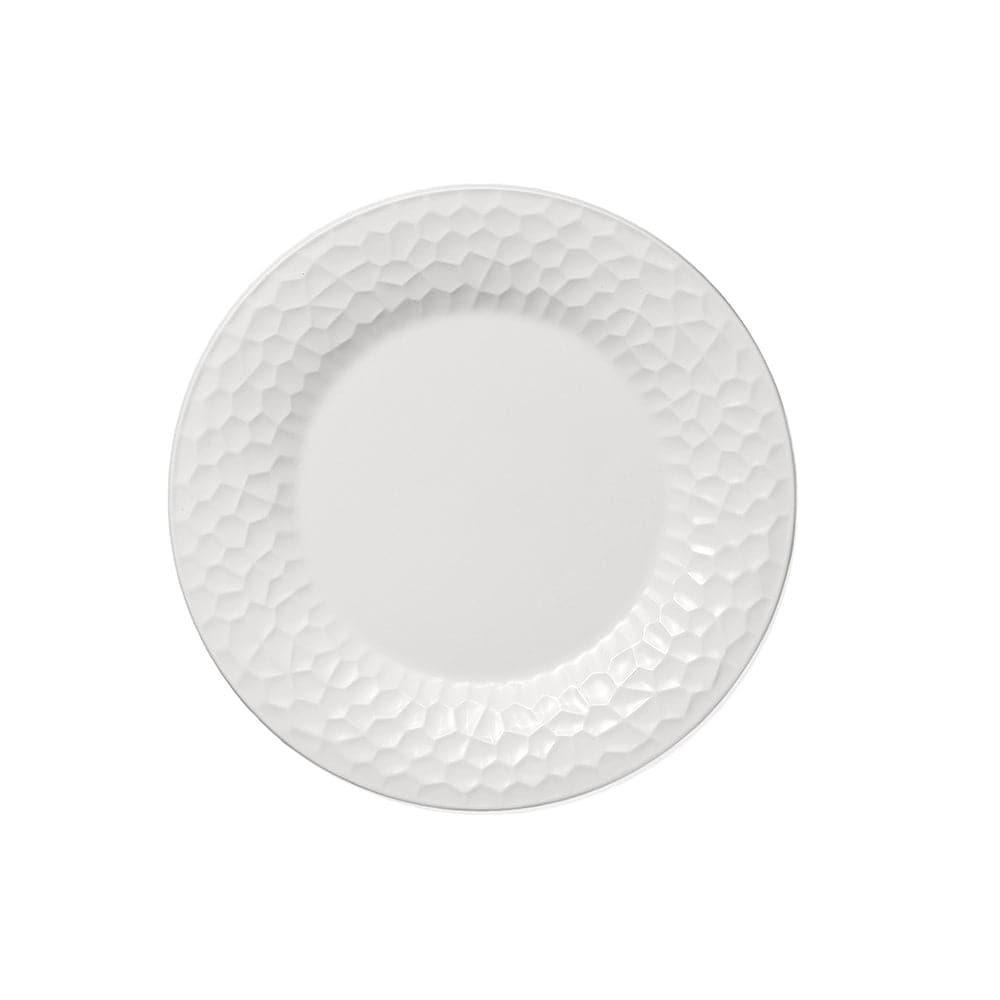 Furtino England Pebble 28cm/11" White Porcelain Flat Plate - HorecaStore