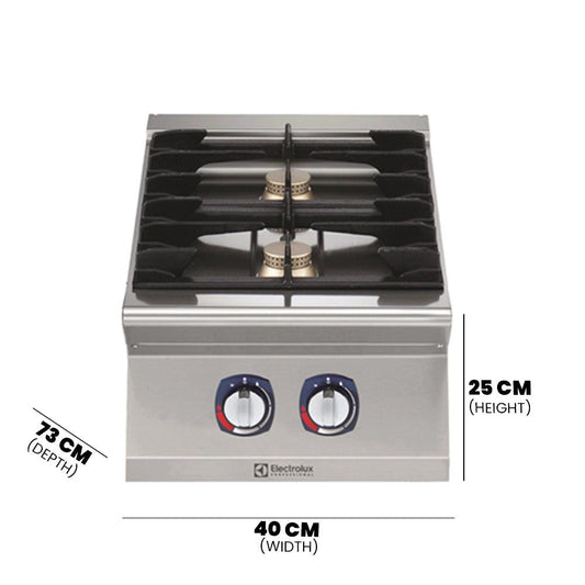 Electrolux 371000 Modular Cooking Range Gas Boiling Top 2 Burners 11 kW - HorecaStore