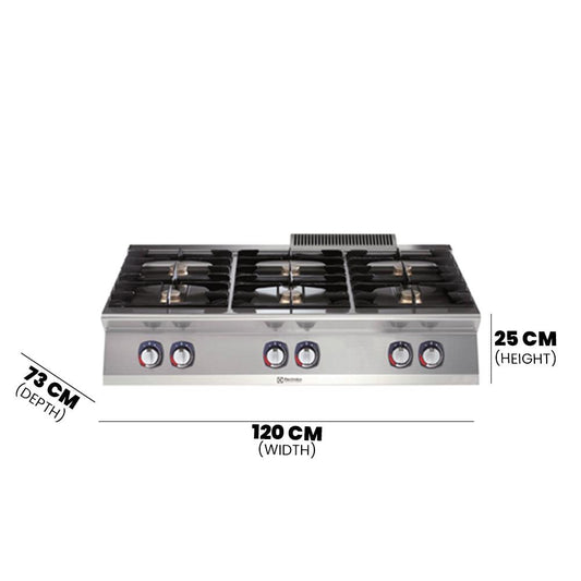 Electrolux 371004 Modular Cooking Range Gas Boiling Top 6 Burners 33 kW - HorecaStore