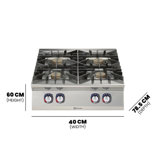 Electrolux 391003 Modular Cooking Range Gas Boiling Top 4 Burners 40 kW - HorecaStore