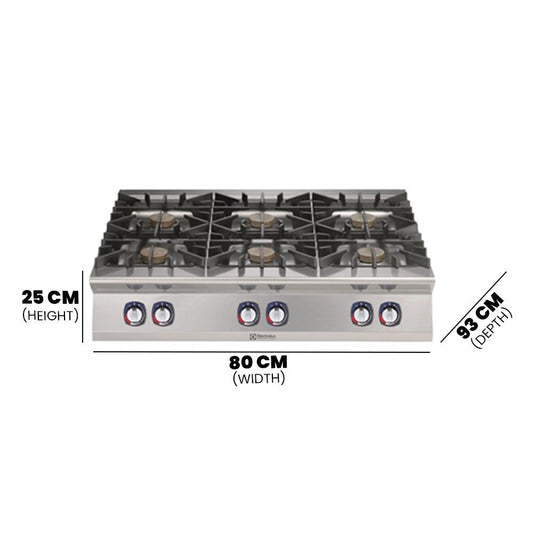Electrolux 391012 Modular Cooking Range Gas Boiling Top 6 Burners 60 kW - HorecaStore