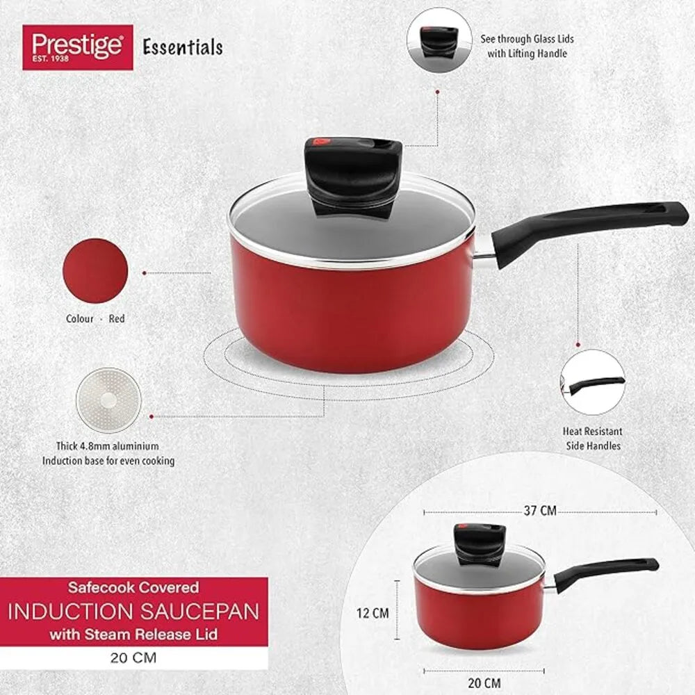 PRESTIGE PR22098-IH SAFECOOK IH COV SAUCEPAN, 20 cm DIAMETER/ 2.8 ltr. CAPACITY