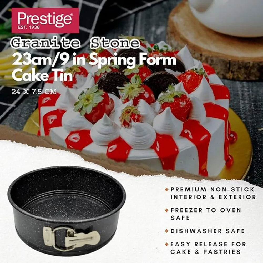 PRESTIGE PR48755 GRANITE SPRING FORM CAKE TIN, 23 cm DIAMETER