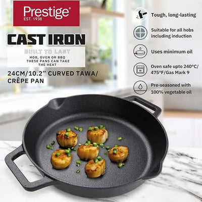 PRESTIGE PR48887 CAST IRON DUAL HANDLE  FRYPAN, 24 cm