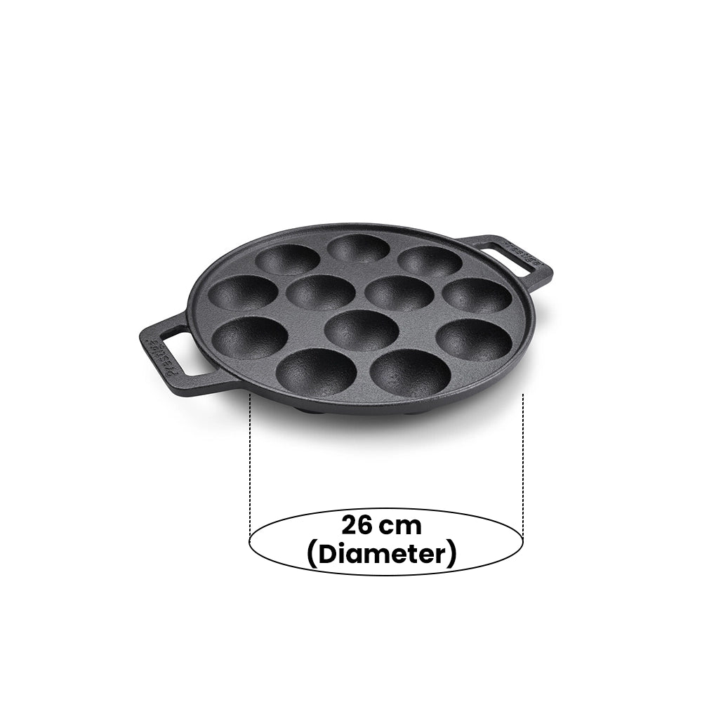 PRESTIGE PR48908 CAST IRON APPAM / KOFTA PAN, 26 cm DIAMETER