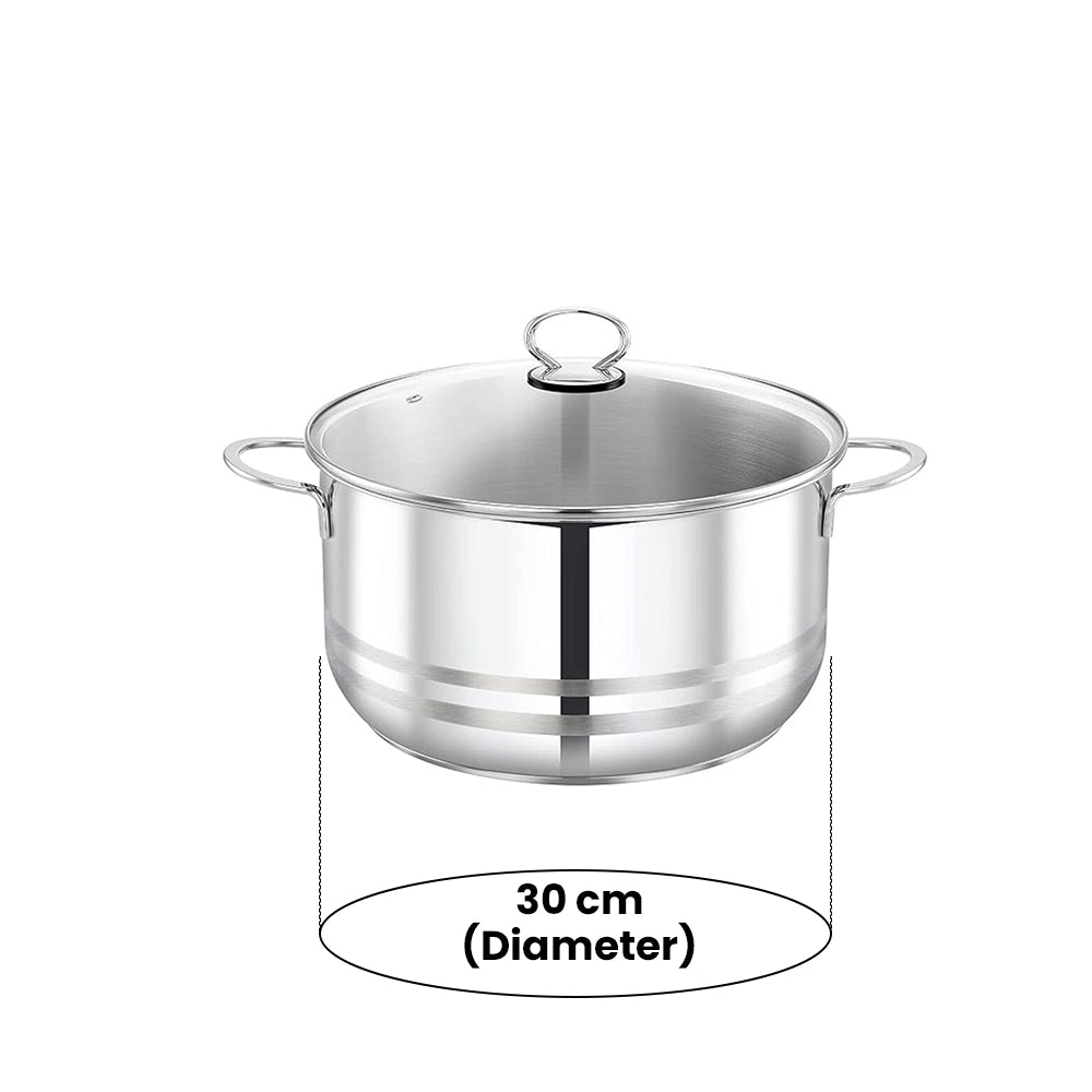 PRESTIGE PR81146 S/STEEL CASSEROLE WITH GLASS LID, 30 cm DIAMETER