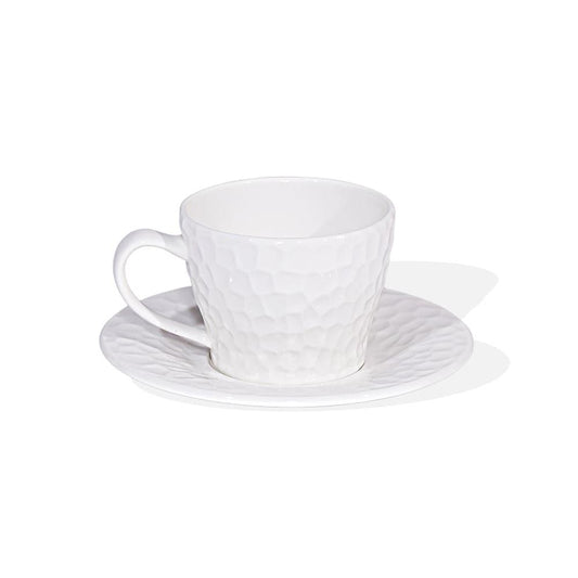 Furtino England Pebble 20cl/7oz White Porcelain Tea Cup - HorecaStore