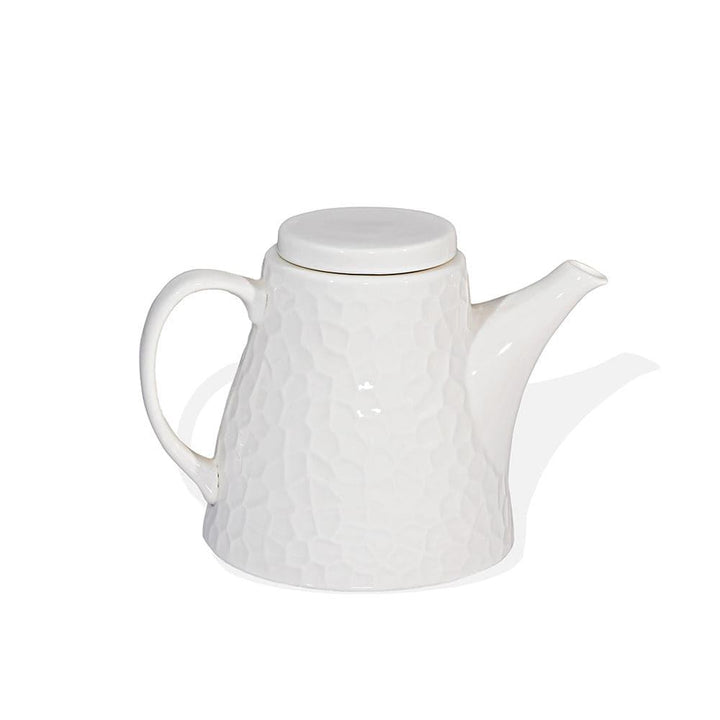 Furtino England Pebble 40cl/14oz White Porcelain Teapot - HorecaStore