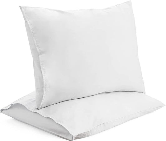 Comfort 240 Thread Count Hotel Linen Pillow Case Super King 60% Cotton 40% Polyester Sateen Plain, 130 Gsm, 65 x 95 cm, Color White